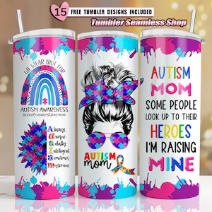 Autism mom tumbler wrap 20oz Skinny Tumbler Autism Wrap PNG, Autism Awareness, Tumbler Wrap Design, autism mom png, Awareness  Tumbler Wrap