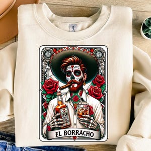 El Borracho Latein PNG, Chicano PNG - Tarot Karte Digitale Dateien - Dtf UVdtf Tumbler Becher T-Shirt PNG Design, Sublimation, Spanisch Mexicano Png