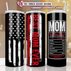 Best Mom Ever, American Flag Mom, Mom Nutrition Facts Tumbler PNG, 20oz skinny tumbler sublimation designs for Mother day Tumbler PNG wrap