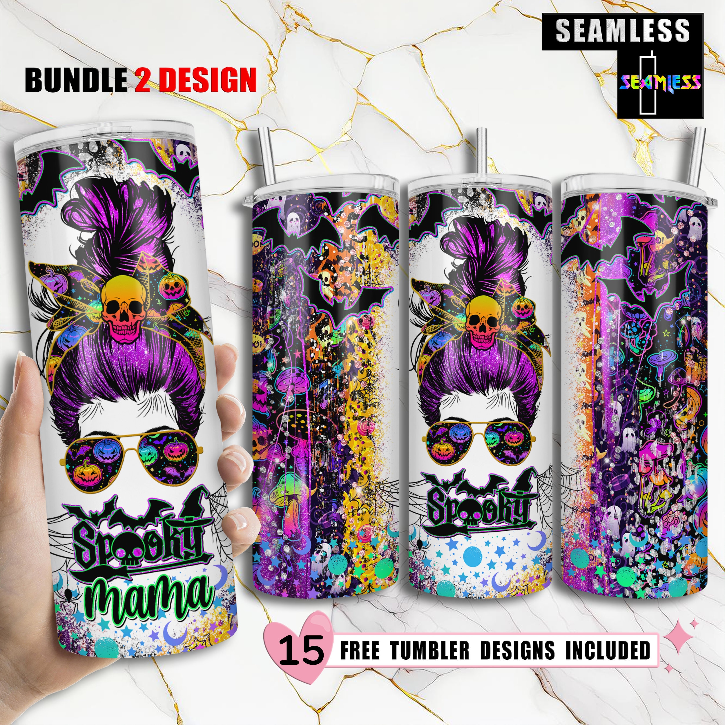 3D Puff Spooky Tumbler Wrap - Sublimation Transfer – Classy Crafts