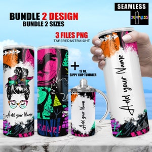 dinosaur kids Mom, Add Your Name tumbler png wrap set | Sublimation Digital Download Kids Water Bottle 12oz skinny straight 20oz tumbler PNG