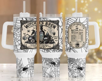Vintage Halloween Boho Hexe Label PNG ⟡ 40oz Becher png Nährwertangaben, witchy Becher, Halloween Wasserrutsche, Magic Potion Becher PNG