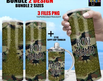 Boy Mama, Mama's Boy Boho camouflage tuimelaardoekset | Sublimatie Digitale Download Kids Waterfles 12oz magere rechte 20oz tuimelaar PNG