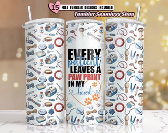 20 oz Skinny Tumbler Sublimation Design Template Download PNG DIGITAL Vet tech seamless download wrap #Vetlife vet tech - tumbler png wrap