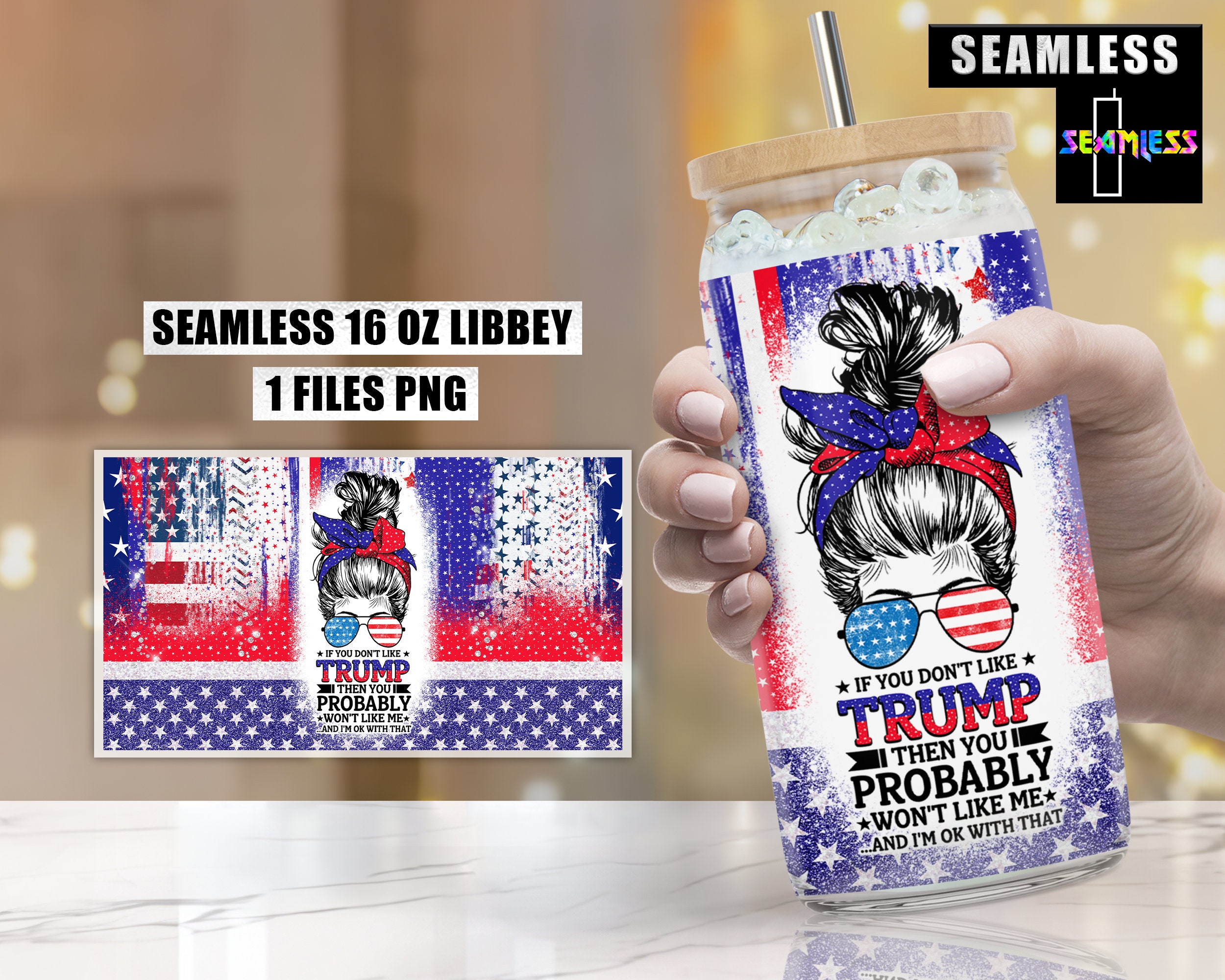 Trump 2024, If You Don't Like Trump, 16 Oz Libbey Glass Can Tumbler ...