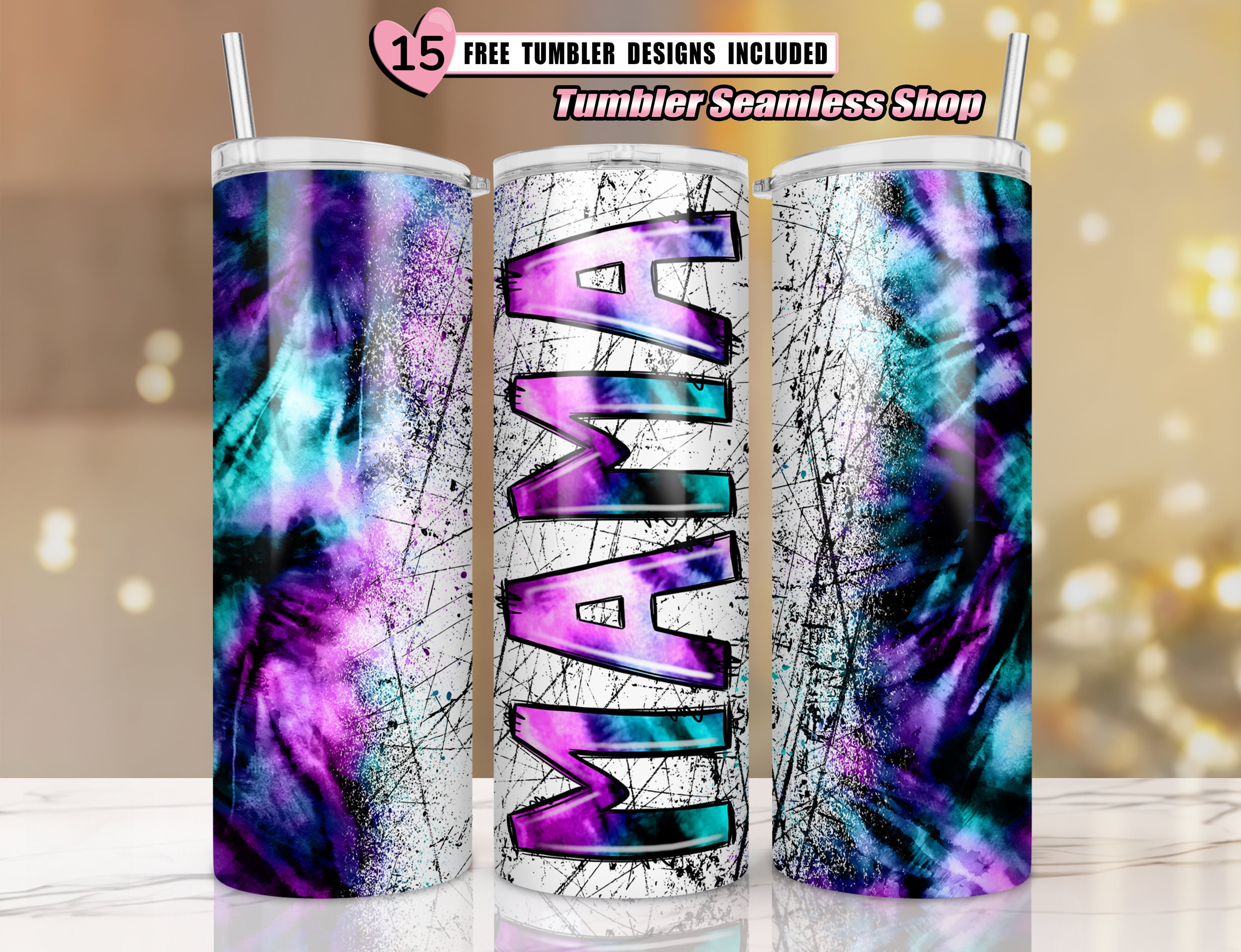 Tye Dye Mama Sublimation Design for 20 Oz Skinny Tumbler Sublimation ...