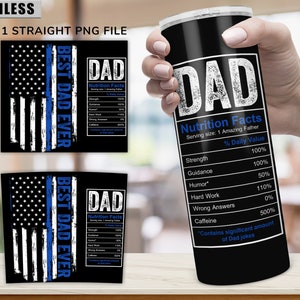Best Dad Ever, Dad Nutrition Facts Tumbler PNG, American Flag Dad, 20oz ...