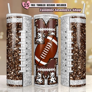football mom tumbler wrap, Glitter, Sports 20oz skinny tumbler wrap designs Template, American Football, sublimation PNG Instant Download
