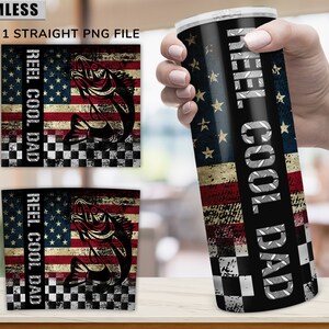 Reel Cool Dad Tumbler Wrap, Fishing Dad Png Tumbler, Fathers Day Gift ...