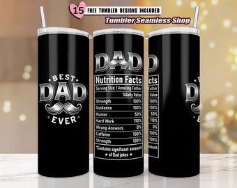 Bästa pappa någonsin tumbler wrap, näringsfakta, 20 oz fars dag tumbler png, bästa pappa någonsin wrap, fars dag tumbler wrap, pappa tumbler png
