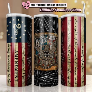 2nd Amendment Tumbler, 1776 American Flag, American Flag 20oz skinny tumbler sublimation designs, united States America PNG Instant Download