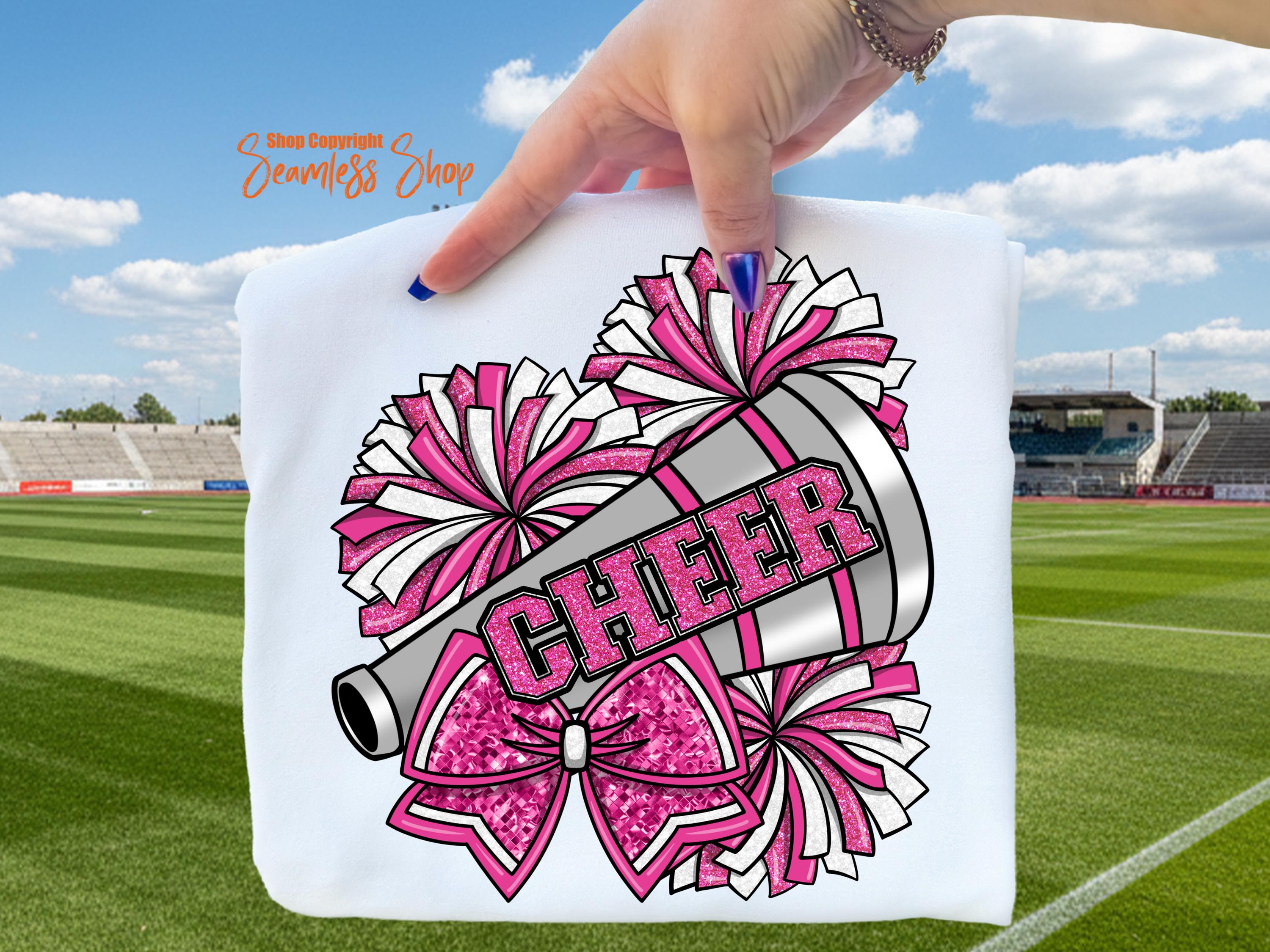 Cheerleading Pom Poms, Pink Glitter Cheer PNG, Sublimation Download ...