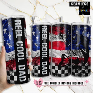 Reel Cool Dad Tumbler Wrap, Fishing Dad Png Tumbler, Fathers Day Gift ...