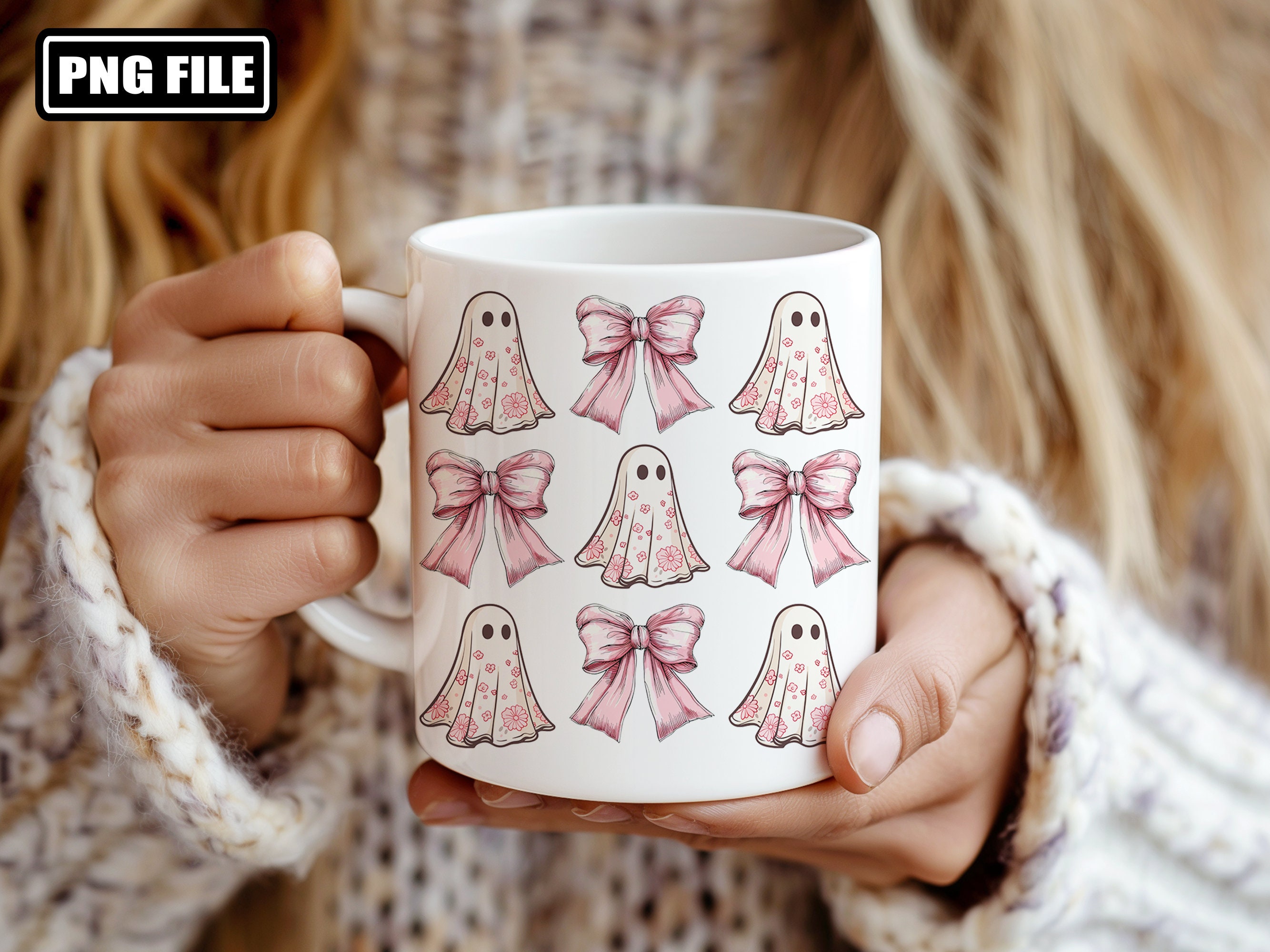 Halloween Cute Ghost Png, Coquette Bow Halloween Png, Halloween Png ...
