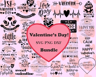 20+ SVG Instant Download Valentine's Day Bundle, For Cricut or Silhouette, Valentines SVG, Love SVG