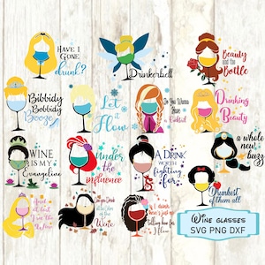 Copa de vino de princesa SVG, Copa de vino de princesa svg, Princesas svg, Archivo de corte de copa de vino de princesa, Archivo de silueta, Archivo imprimible, Clipart