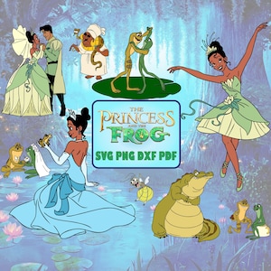 60+ Tiana svg png dxf pdf, Prinzessin und der Frosch svg, Familienausflug svg Clipart Instant Digital Download Cricut