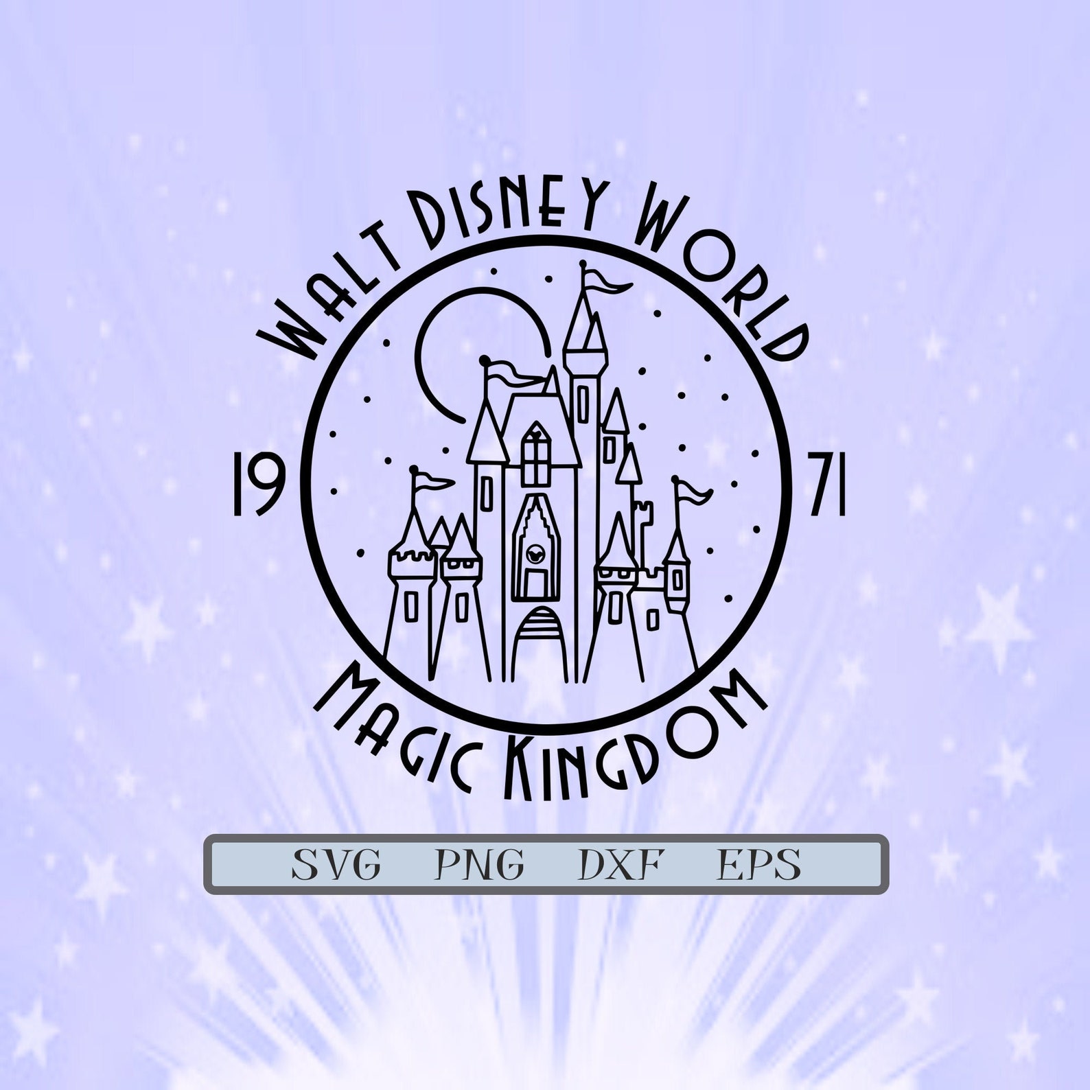 Walt Disney World Castle Magic Kingdom 1971 Cute SVG PNG EPS | Etsy