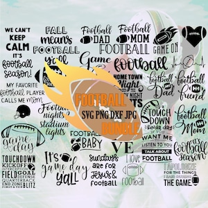 20+ SVG PNG JPG DXf Instant Digital Download Football Bundle, For Cricut or Silhouette, Football Svg
