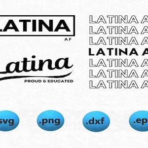 Latina AF SVG/opgeleide Latina SVG/Lattina SVG/Mexicaanse SVG, Latina Feminist SVG/Boricua SVG/Chicana SVG, SVG-ontwerpbundel SVG-PNG-bestand