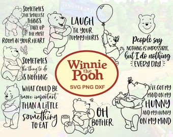 Winnie The Pooh SVG Bundle Cricut Cut File Instant Download Digital Nursery Designs