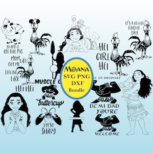 Moana Clipart svg png dxf Instant Digital Download, Moana SVG, Moana Cut File, Moana Cricut file, Pig svg, Demigod svg, Maui svg