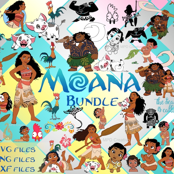 Moana Clipart svg png dxf Instant Digital Download, Moana SVG, Moana Cut File, Moana Cricut file, Pig svg, Demigod svg, Maui svg