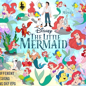 La Petite Sirène svg png dxf eps, Ariel Svg, Ariel clipart Png, LittleMermaid Png, Princess Png svg png dxf eps Téléchargement numérique instantané