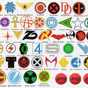 AvengersSvg Superhero Symbol Bundle svg, digitale Dateien Superheld Logo SVG DXF PNG, MarvelSvg, Clipart und Cricut,Degigns, Superheld Bundle