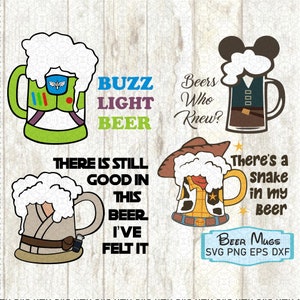 Beer Mug SVG PNG, ToyStory Beer Glass svg, StarWars Beer glass Svg, Buzz Light Beer Svg, Family Trip Food And Wine Epcot Svg, Beer Glass