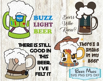 Beer Mug SVG PNG, ToyStory Beer Glass svg, StarWars Beer glass Svg, Buzz Light Beer Svg, Family Trip Food And Wine Epcot Svg, Beer Glass