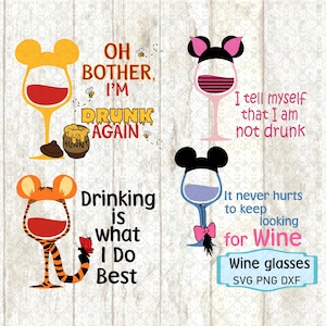 WinnieThePooh wijnglas SVG png dxf, prinses wijnglazen, Winnie SVG, prinses wijnglas gesneden bestand, bestand silhouet Cricut, clipart