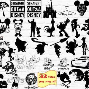 DisneyBundle Plotterdatei für Cricut MickeyMouse Bundle DisneySVG ToyStory Aladdin Printable DisneyClipart exklusives Bundle 2021 Dateien