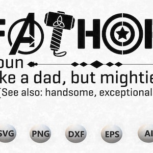 Fathor svg, Vaderdagshirt, Fathor superheld, Instant Download Fathor Vaderdag, cadeau voor papa Svg, gesneden bestand voor Cricut en Silhouette