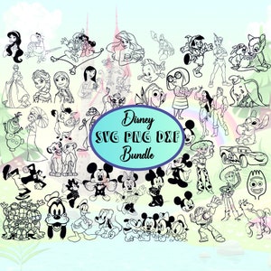 Bundle Svg Png Dxf Mickey and friends, DonaldDuckSvg DaisyDuck SVG, GoofySvg, ArielSvg, Bambi Svg, DumboSvg EdnaSvg Cricut Printable Clipart