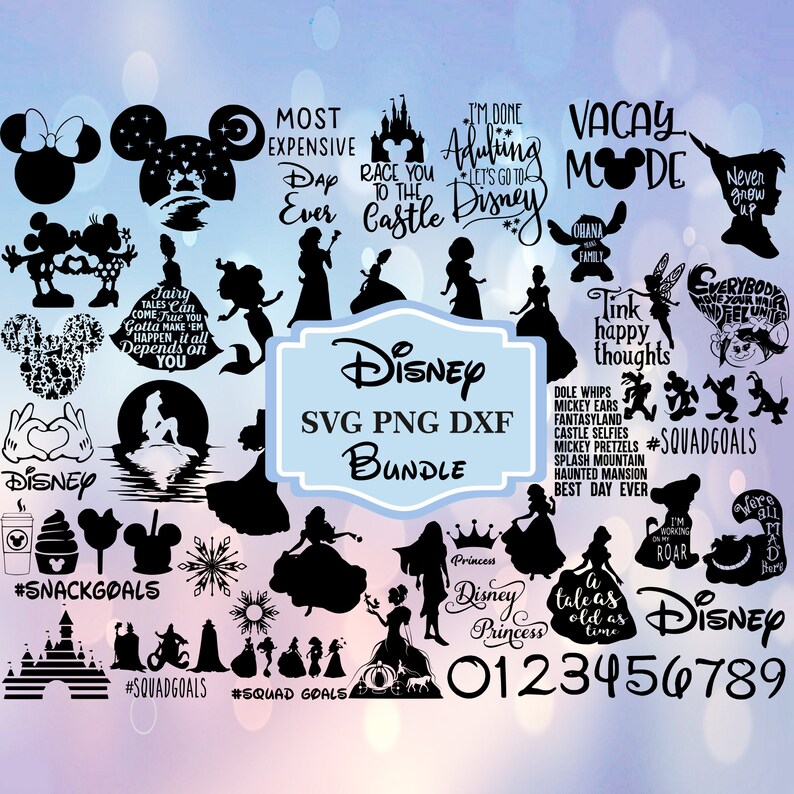 Download For Cricut Or Silhouette Png And Dxf Instant Digital Download Disney Bundle Disney Svg 50 Svg Art Collectibles Digital Jewellerymilad Com