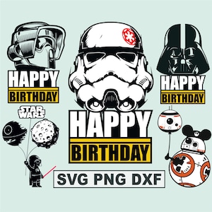 StarWars SVG, StarWars Geburtstag svg Cricut Design Silhouette Cameo, PNG, DXF DarthVader svg, DisneyBirthday svg, Starwars Geburtstag Png