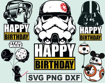 StarWars SVG, StarWars Birthday Svg Cricut Design Silhouette Cameo, PNG, DXF DarthVader Svg, DisneyBirthday Svg, StarWars Birthday Png