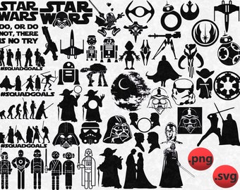 60 StarWars svg, StarWars silhouette, StarWars vector, StarWars clipart, DarthVader svg, StarWars svg Cricut Silhouette, cut file