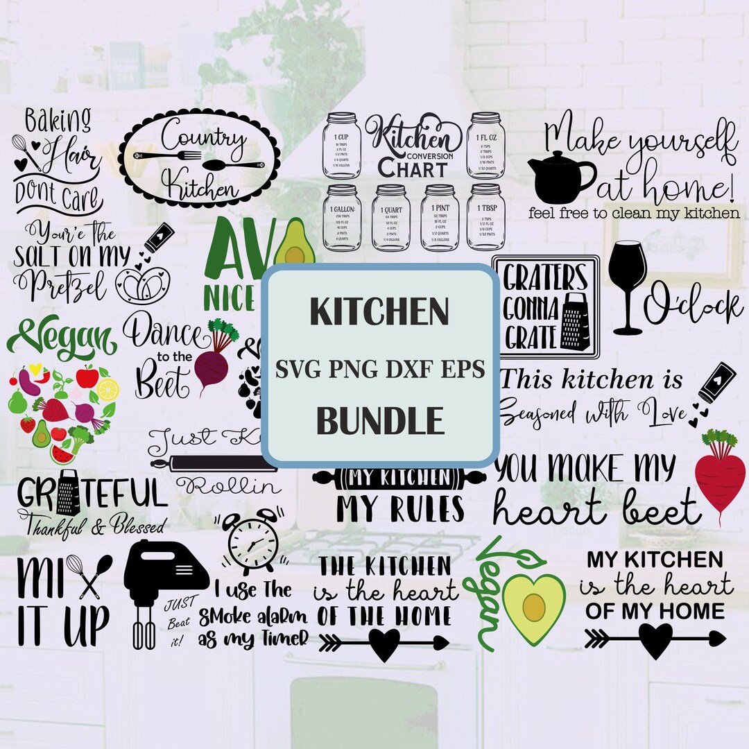 20+ SVG PNG JPG Dxf Instant Digital Download Kitchen Bundle, for Cricut ...