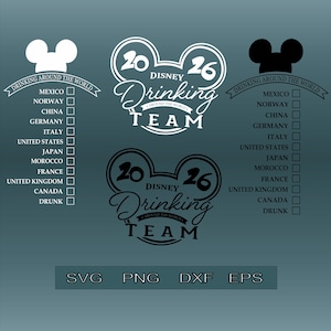 Drinking Around the World Team Png SVG Eps Dxf Cut Digital Files for Cricut