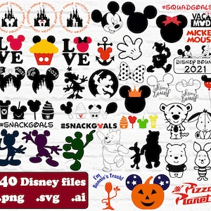 DisneyBundle Dateien für Cricut MickeyMouse Bundle DisneySVG WinnieThePooh Printable DisneyClipart exklusive Bundle-Dateien