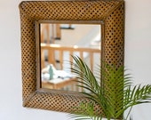 Bamboo Mirror, in trendy vintage design, Art Deco