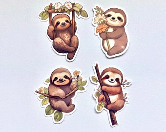 Cute Sloth Stickers | Trropical Animal Stickers | Wildlife Stickers | Cute Stickers | Cute Animal Sticker Bundle | Sloth Sticker Bundle