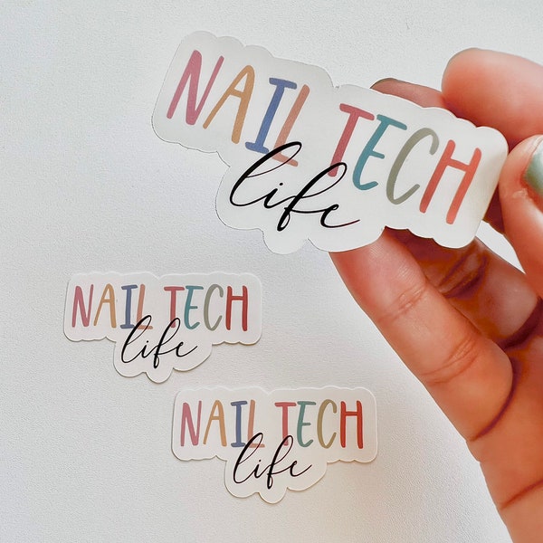 Vinyl Cute and Simple Nail Tech Life Sticker - Water Resistant