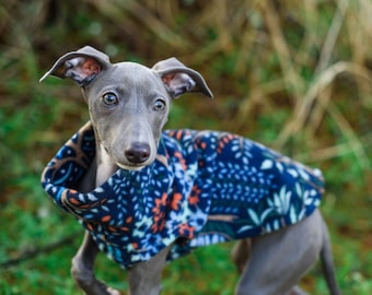 Italian Greyhound PUPPY anti-pill fleece sweater - Grey Red Plaid - great for Miniature Pinscher, Rat Terrier, Boston Terrier, Basenji