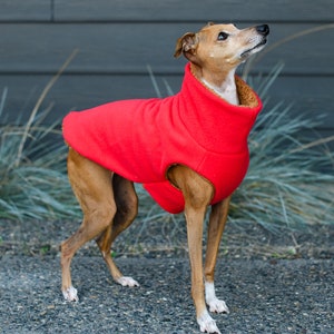 Sherpa lined Italian Greyhound Dog Coat Red Cable Knit also great for Mini Pinscher, Rat Terrier, Boston Terrier, Basenji image 9