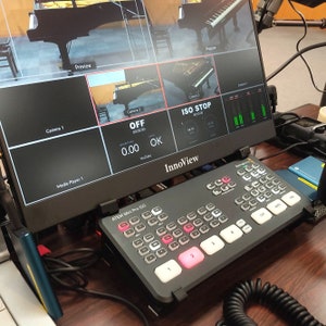 Combo Stand for &quot;Blackmagic Design ATEM Mini&quot; & Thin LCD Monitor