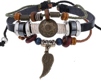 Horizon Women Bohemia Beaded Multilayer Handmade Leather Bracelet