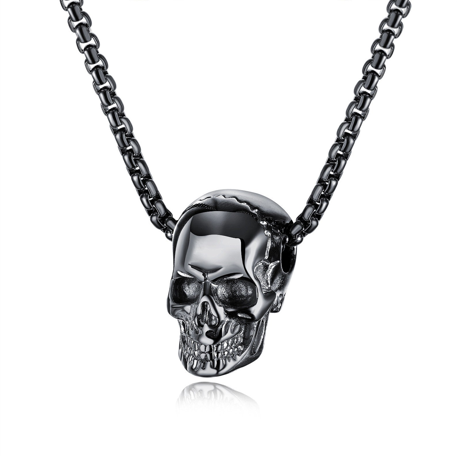Skull Necklace for Men Mens Skull Necklace Human Skull Etsy